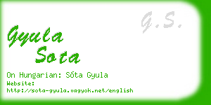 gyula sota business card